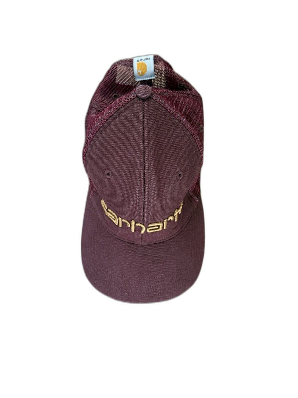 Carhartt Mesh Back Trucker Hat Burgundy Snapback Cap One Size Cotton SP22